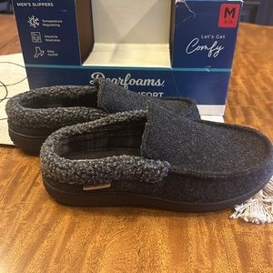 Dearfoams Men's Slippers Memory Foam Insole Total Comfort Indoor Outdoor Black